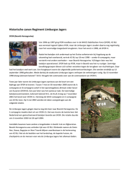 "Historische canon Regiment Limburgse Jagers
