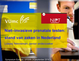 NIPT: stand van zaken in Nederland - Lidewij - sps