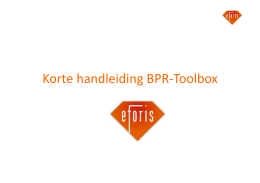 Bekijk korte handleiding BPR-Toolbox