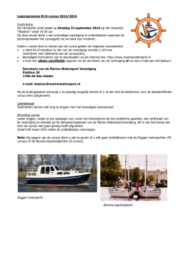Lesprogramma M/K-cursus 2014/2015 Inschrijving De introductie