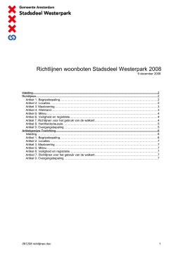 091208 richtlijnen - Woonboten Amsterdam