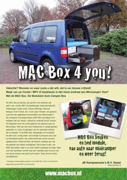 MAC Box keuken en bed module, van auto naar