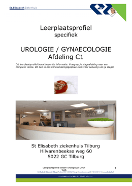 C1 Urologie/gynaecologie - St. Elisabeth Ziekenhuis