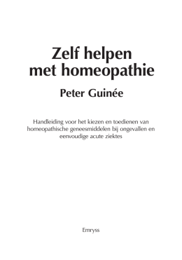 guinee zelf helpen met homeopathie inhoudsopgave