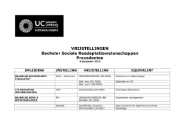 precedentenlijst vrijstellingen SRW