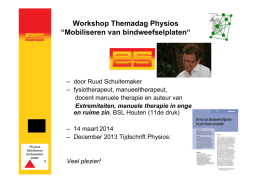 Workshop Themadag Physios “Mobiliseren van bindweefselplaten“