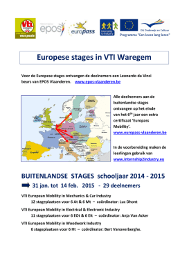Europese stages in VTI Waregem