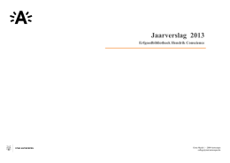 Jaarverslag 2013 ( pdf ) - Erfgoedbibliotheek Hendrik Conscience
