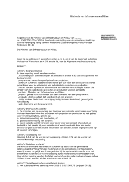 "Subsidieregelingen VVN 2014" PDF document