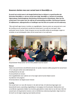 Verslag bewonersbijeenkomst Sociaal Team Noorddijk e.o. en