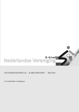 E-blad Mei 2014 - Nederlandse Vereniging