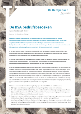 De BSA bedrijfsbezoeken - De Kempenaer Advocaten