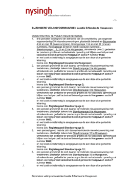 - 1 - Bijzondere veilingvoorwaarden locatie Erflanden te Hoogeveen