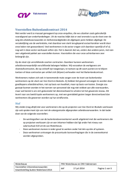 Voorstellen Buitenlandcontract 2014