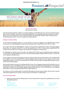 PENSIOEN PERIODIEK 131 Afkoop Loonstamrechten Voor de