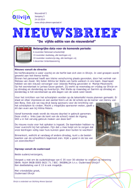 Nieuwsbrief 5.5 - Olivijn - Stichting Almere Speciaal