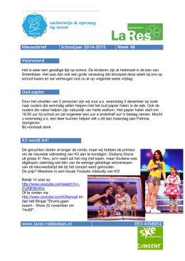 Nieuwsbrief 28-11-2014
