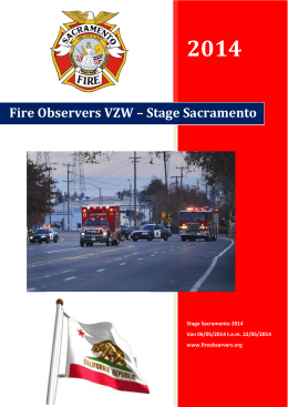 Fire Observers VZW – Stage Sacramento