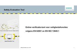 Safety Evaluation Tool Online verificatie-tool voor