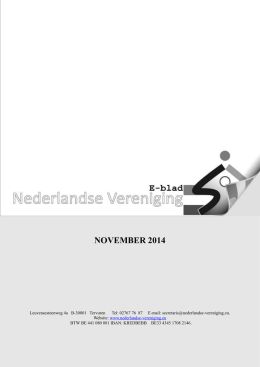 E-blad November 2014 - Nederlandse Vereniging