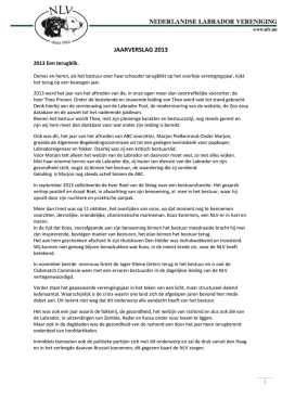 JAARVERSLAG 2013 - Nederlandse Labrador Vereniging
