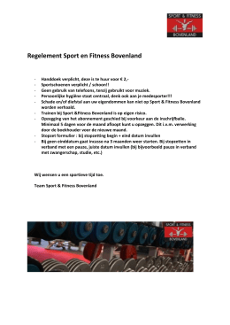 Regelement Sport en Fitness Bovenland