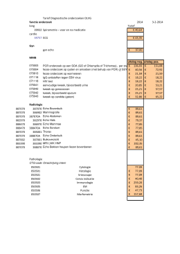 Tarieflijst eerstelijns verrichtingen V2 02-02-2014 op de OLVG