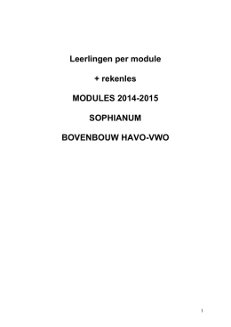 indeling modules