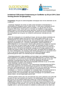 Invitational CGS-project Ouderenzorg en CanBetter op