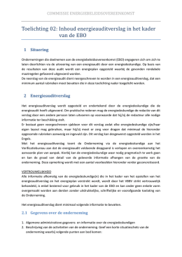 Toelichting 02: Inhoud energieauditverslag in het kader van de EBO