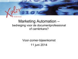 Marketing Automation – bedrijging voor de documentprofessional of