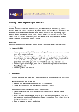 Verslag Ledenvergadering 15 april 2014 MW