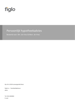 Persoonlijk hypotheekadvies
