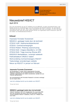 Nieuwsbrief HIS/ICT - Haagse Inkoop Samenwerking