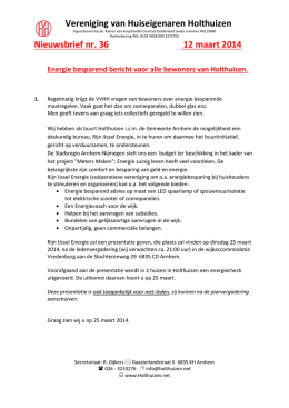 Vereniging van Huiseigenaren Holthuizen Nieuwsbrief nr. 36 12