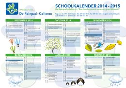 SCHOOLKALENDER 2014 - 2015 - De Reinpad