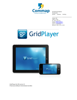 Gridplayer handleiding - Communicatie apparatuur BV