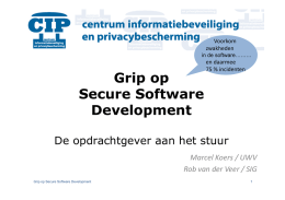 Receptuur voor Veilige Software Ontwikkeling (pdf, 1,6 mb)