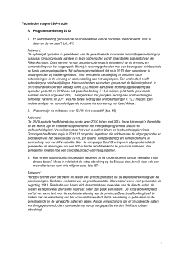 1 Technische vragen CDA-fractie A. Programmarekening 2013 1. Er