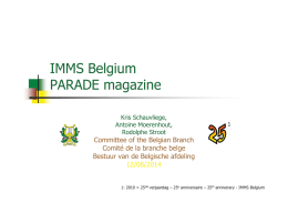 IMMS Belgium PARADE magazine