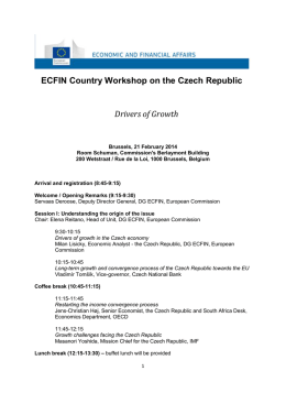 ECFIN Country Workshop on the Czech Republic Drivers of Growth
