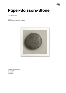 Lesmap Leon Vranken - Paper-Scissors-Stone (11.05 tot 31.08