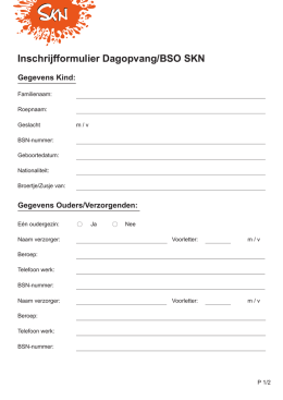 Inschrijfformulier Dagopvang/BSO SKN