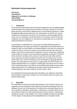 Methodiek Partnerschapsmodel - Hogeschool van Arnhem en