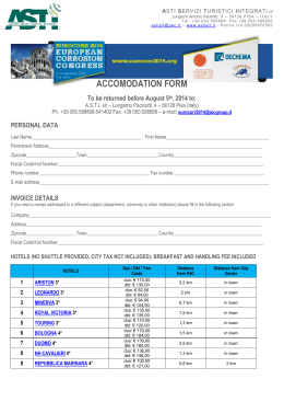 AIC hotel reservation form