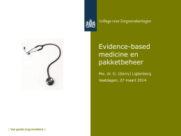 17.00 Evidence based Medicine en het basispakket Dr
