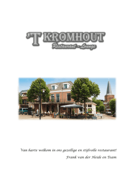 Gerechtenmenukaart - t Kromhout Restaurant