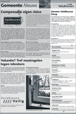 Gemeentenieuws 2 juli 2014 - Veldhovens Ondernemers Contact