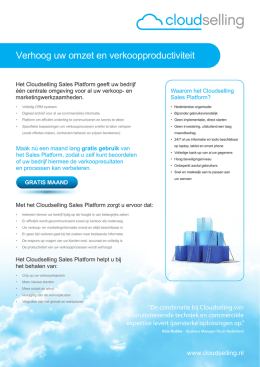 Cloudselling Sales Platform brochure
