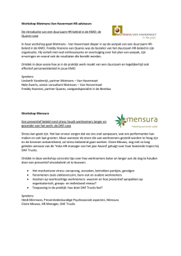 Workshop Motmans-Van Havermaet HR-adviseurs De